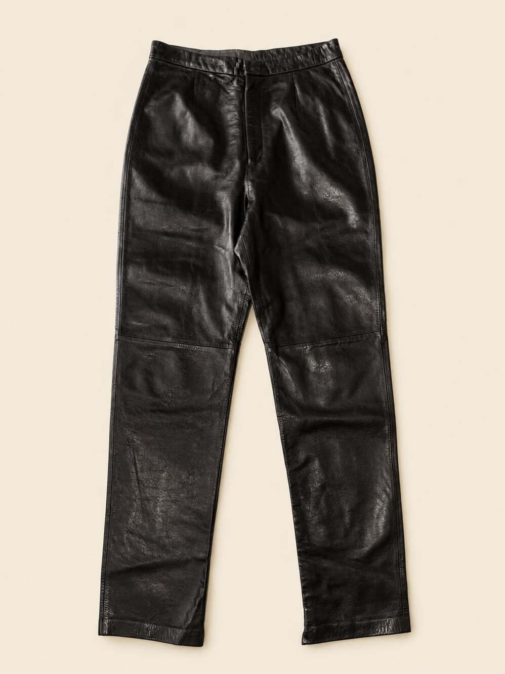 Vintage Novello Bloom Black Genuine Leather High Waist Pants Size 10